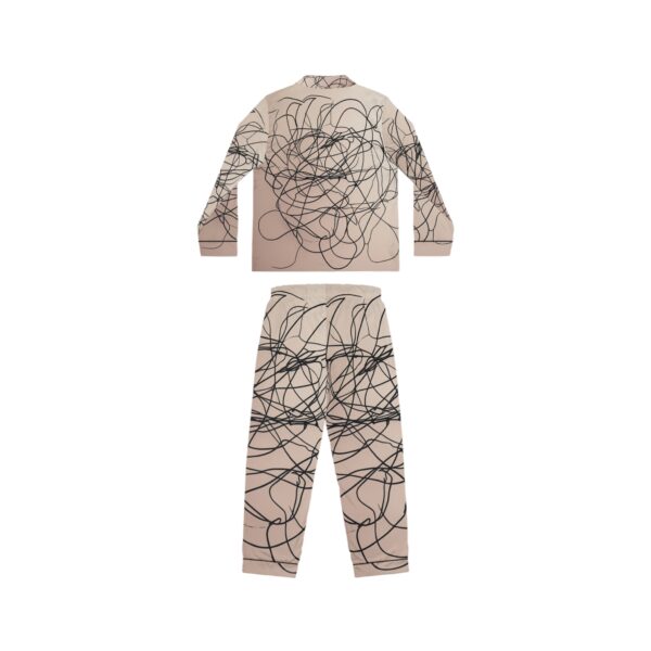 Satin Pajamas with Tangle Lines Design - Image 3