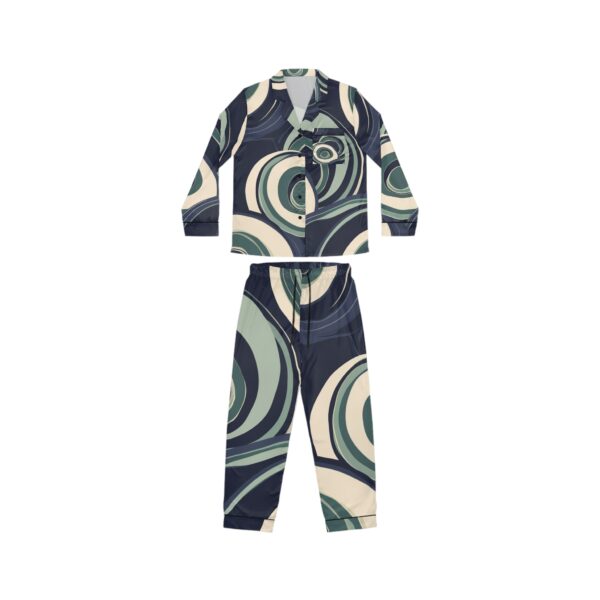 Satin Pajamas with Weighted Whirl Design - Image 2