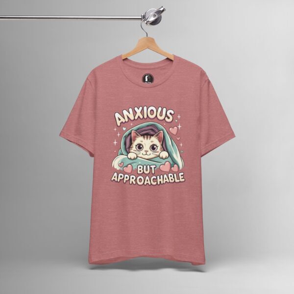 Anxious But Approachable – Funny Anxiety, Mental Health Awareness Tee - Image 2