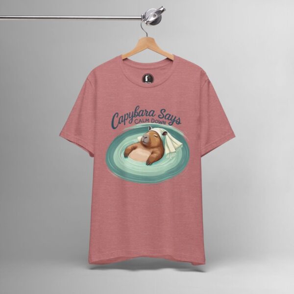 Capybara Says Calm Down – Funny Animal Zen, Anxiety Humor Tee - Image 2