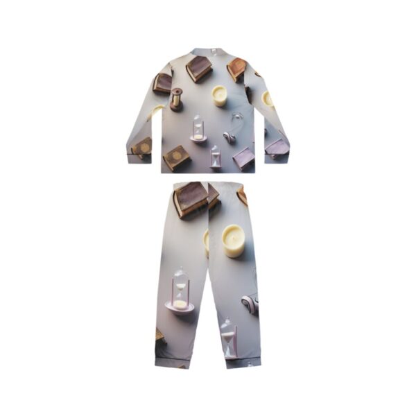 Satin Pajamas with Muted Monotropism Pattern - Image 3