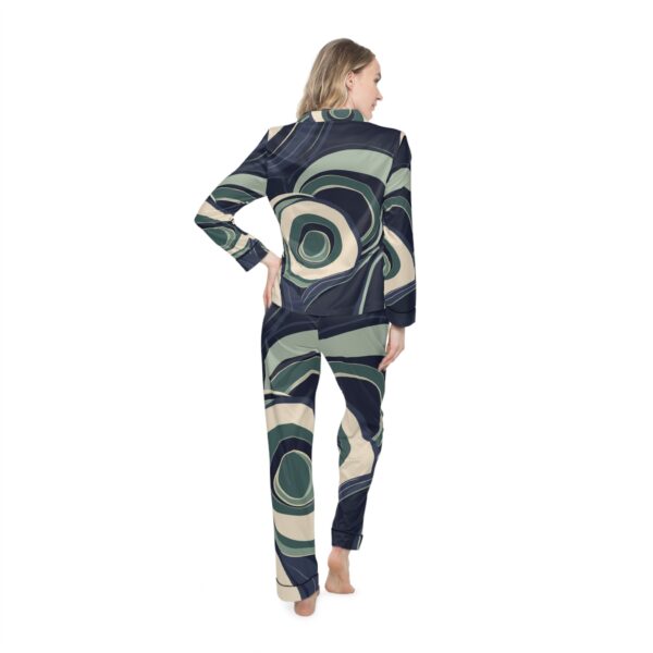 Satin Pajamas with Weighted Whirl Design - Image 4