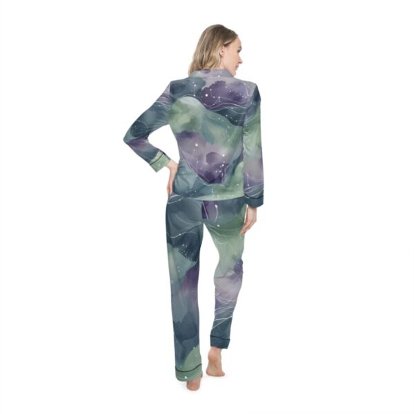 Satin Pajamas with Neurodreamscape Pattern - Image 4