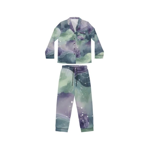 Satin Pajamas with Neurodreamscape Pattern - Image 2