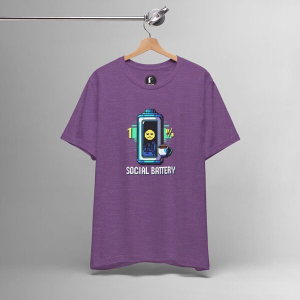 Social Battery 1% – Introvert, Mental Health Awareness Tee - Image 6
