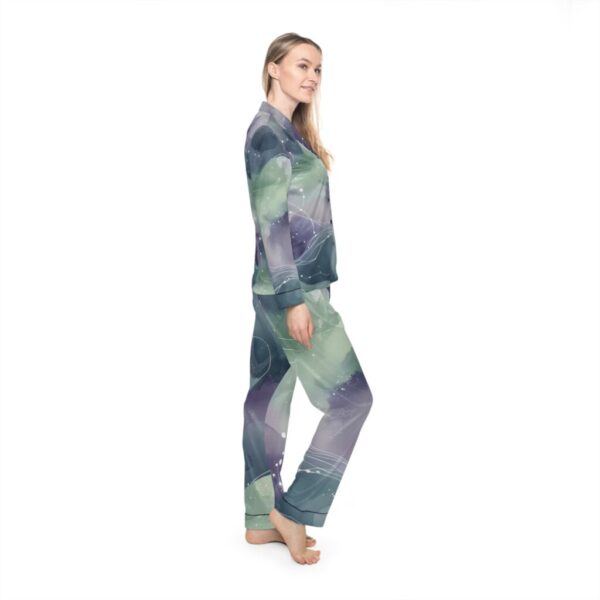 Satin Pajamas with Neurodreamscape Pattern - Image 5