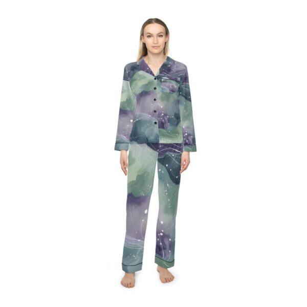 Satin Pajamas with Neurodreamscape Pattern