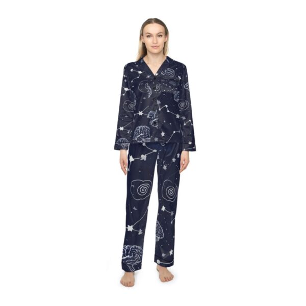 Satin Pajamas with Cognitive Constellations Pattern