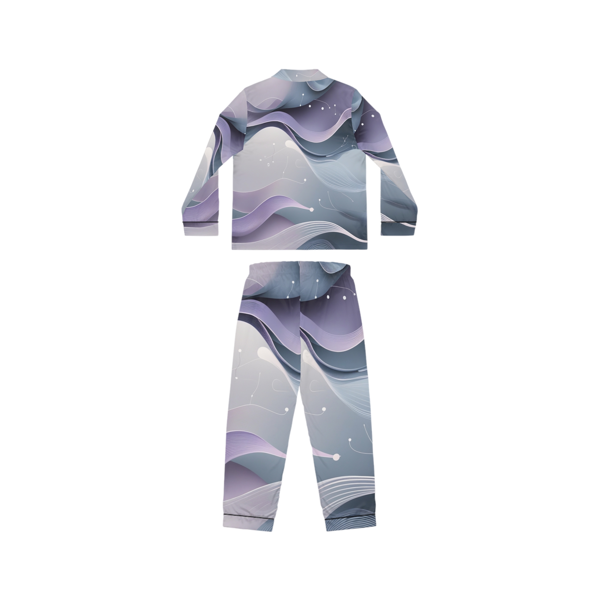 Satin Pajamas with Neural Drift Print - Image 3