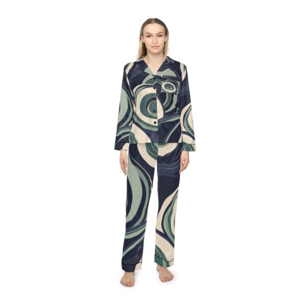 Satin Pajamas with Weighted Whirl Design