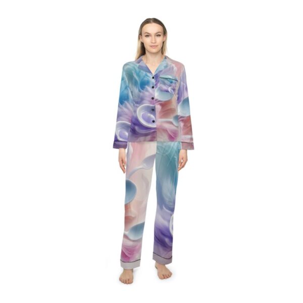 Satin Pajamas with Low-Spoon Aesthetic Pattern