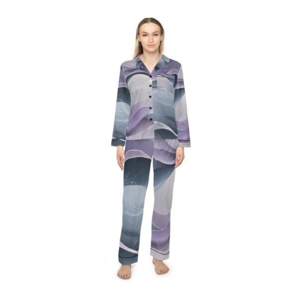 Satin Pajamas with Neural Drift Print